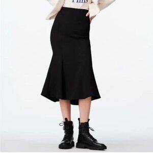 Zara Black A-Line Midi Length Skirt Size M NEW WITH TAG!